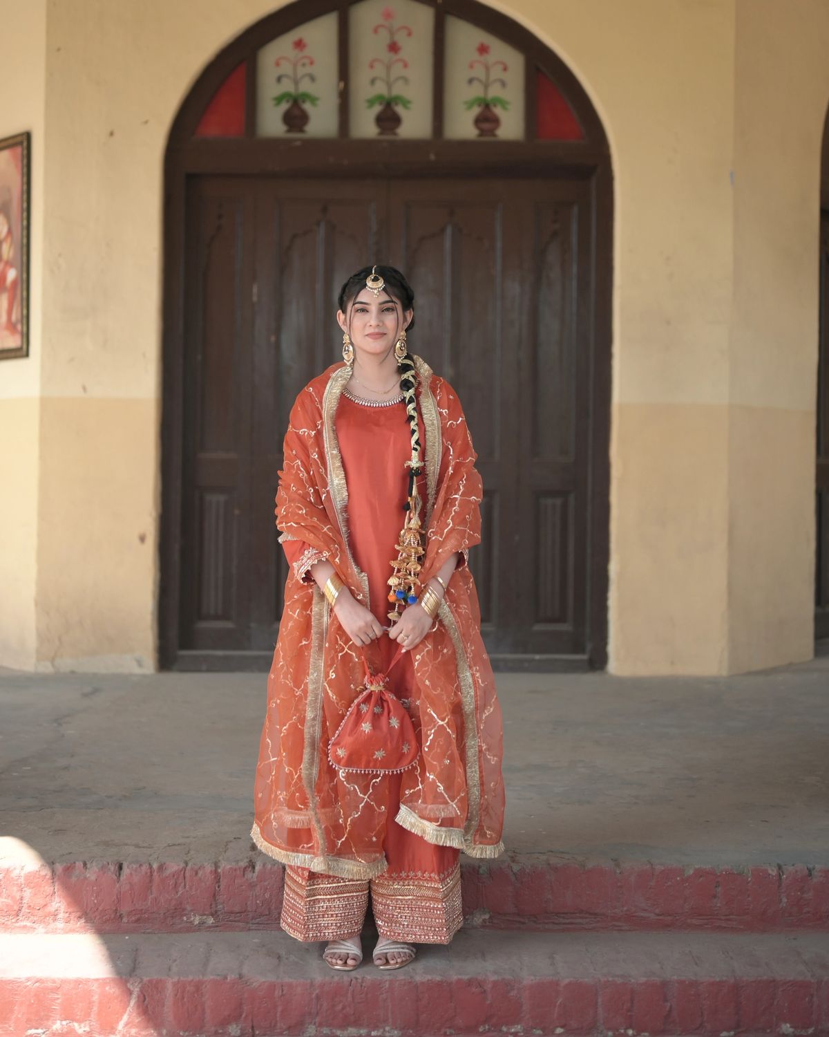 Burnt Terracotta Farshi Salwar Suit
