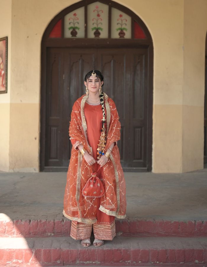 Burnt Terracotta Farshi Salwar Suit