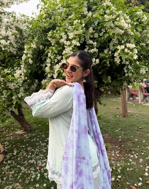 Soft Green White Farshi Salwar