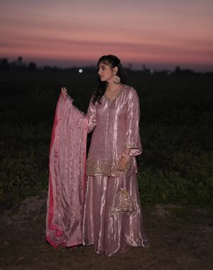 Misty Rose Sharara Set