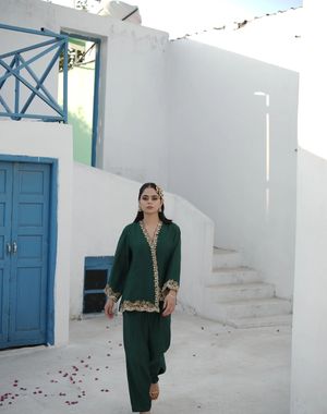 Dark Green High-Low Coord set