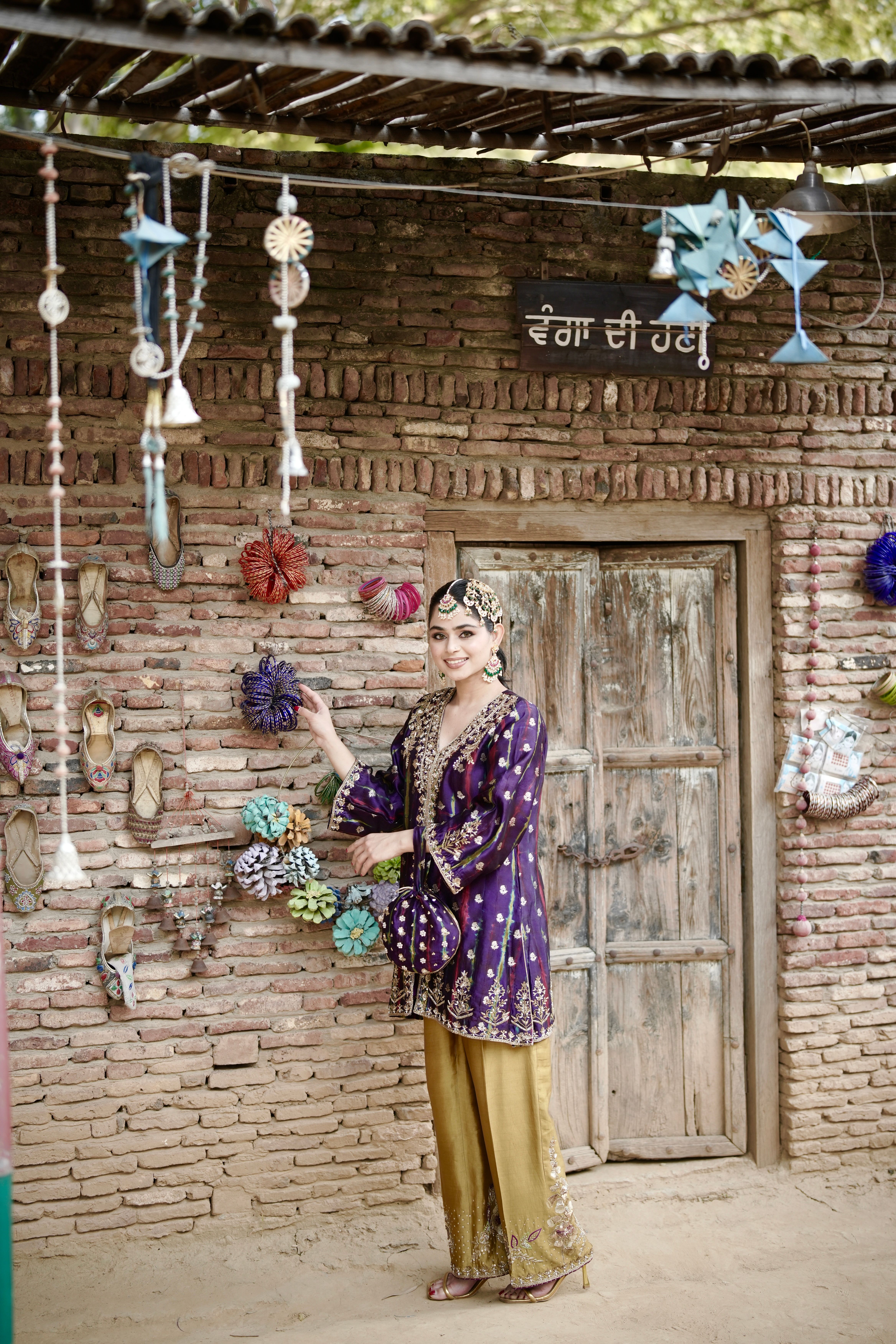 Purple Gold Pant set