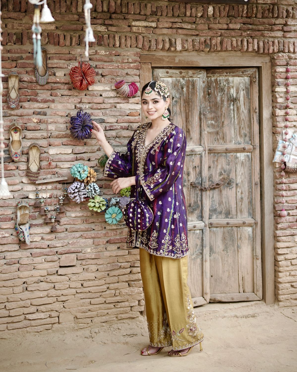Purple Gold Pant set