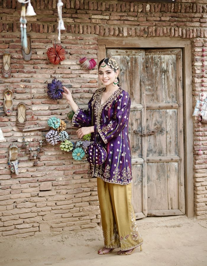 Purple Gold Pant set