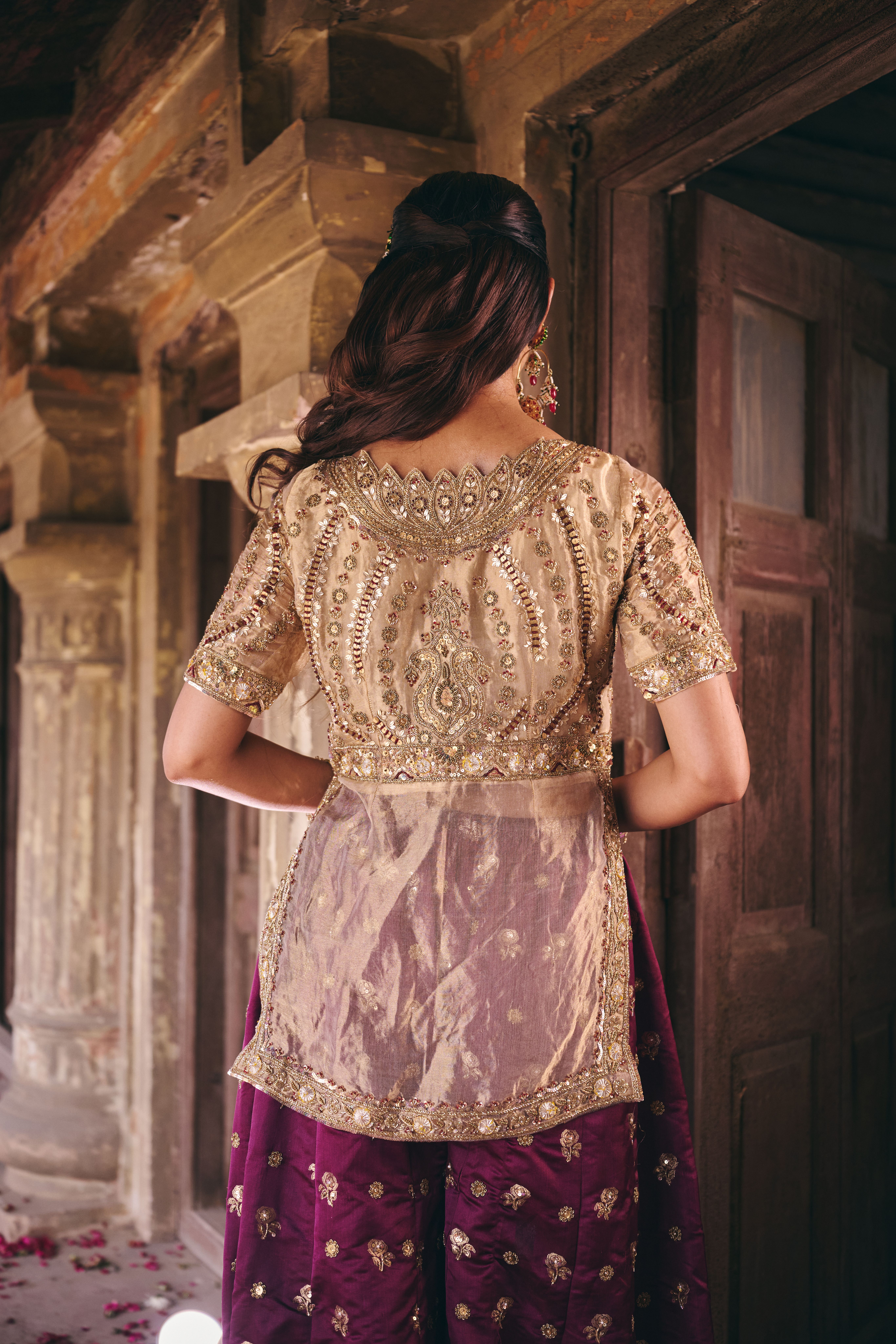 Gold and Wine Sharara