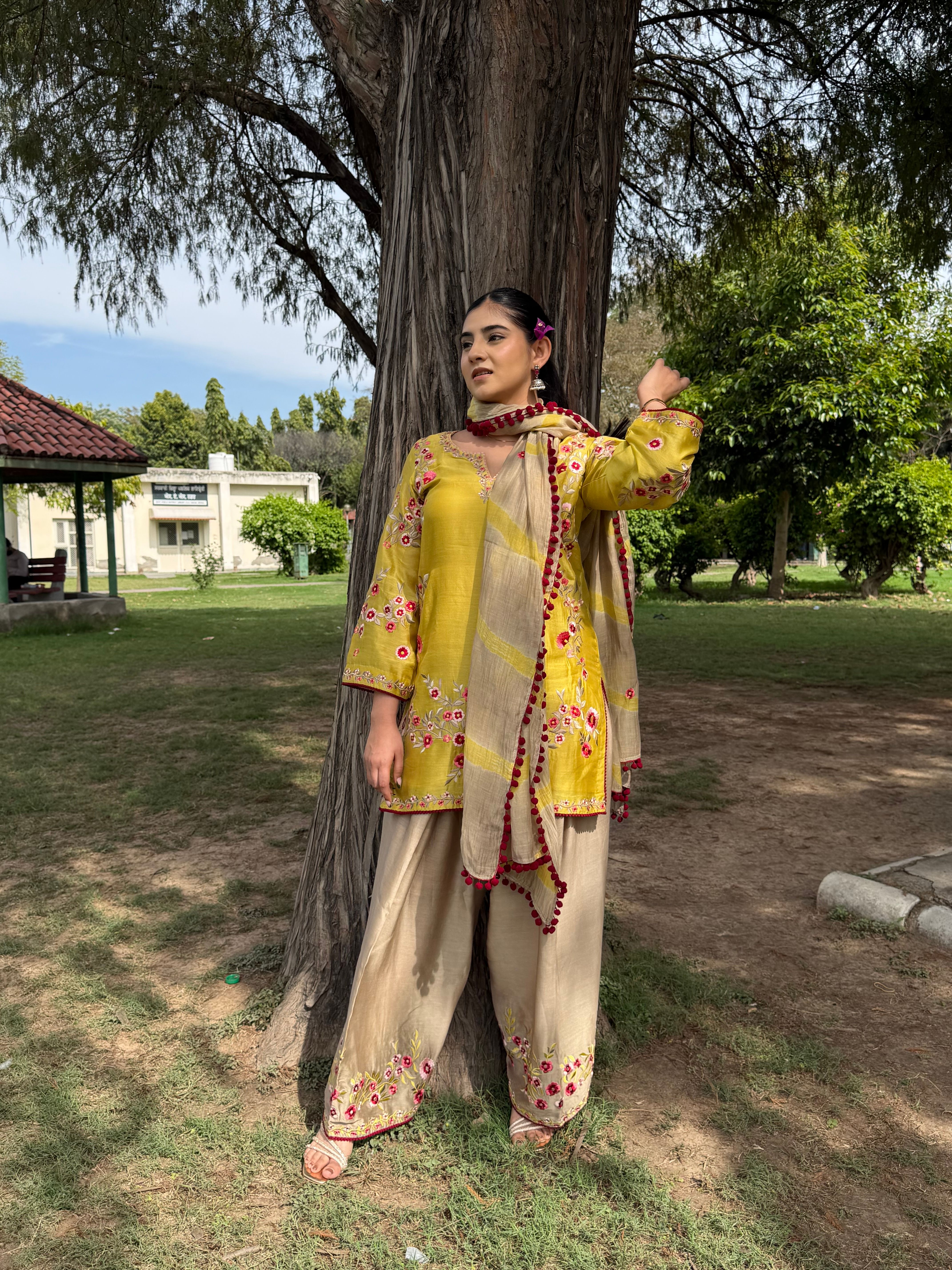 Marigold Gold Farshi Salwar