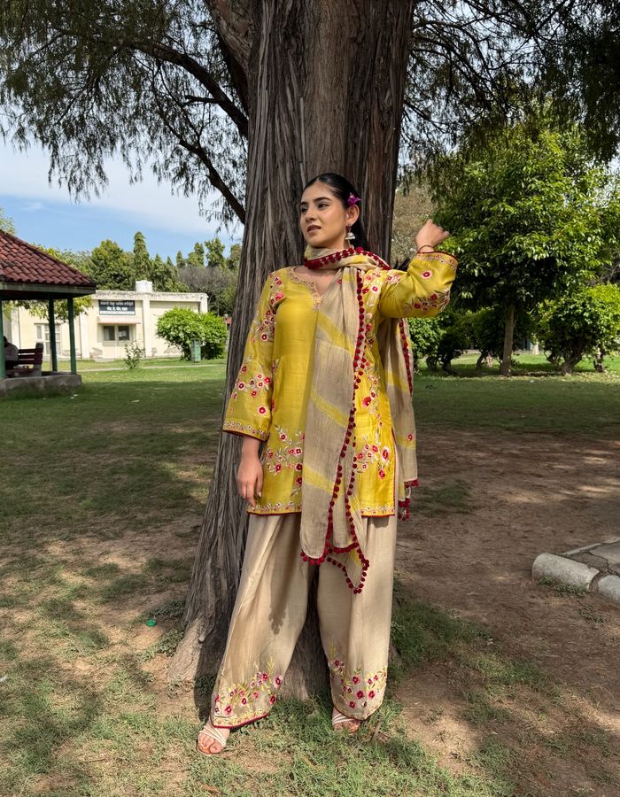 Marigold Gold Farshi Salwar
