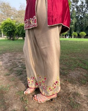 Maroon Mocha Farshi Salwar