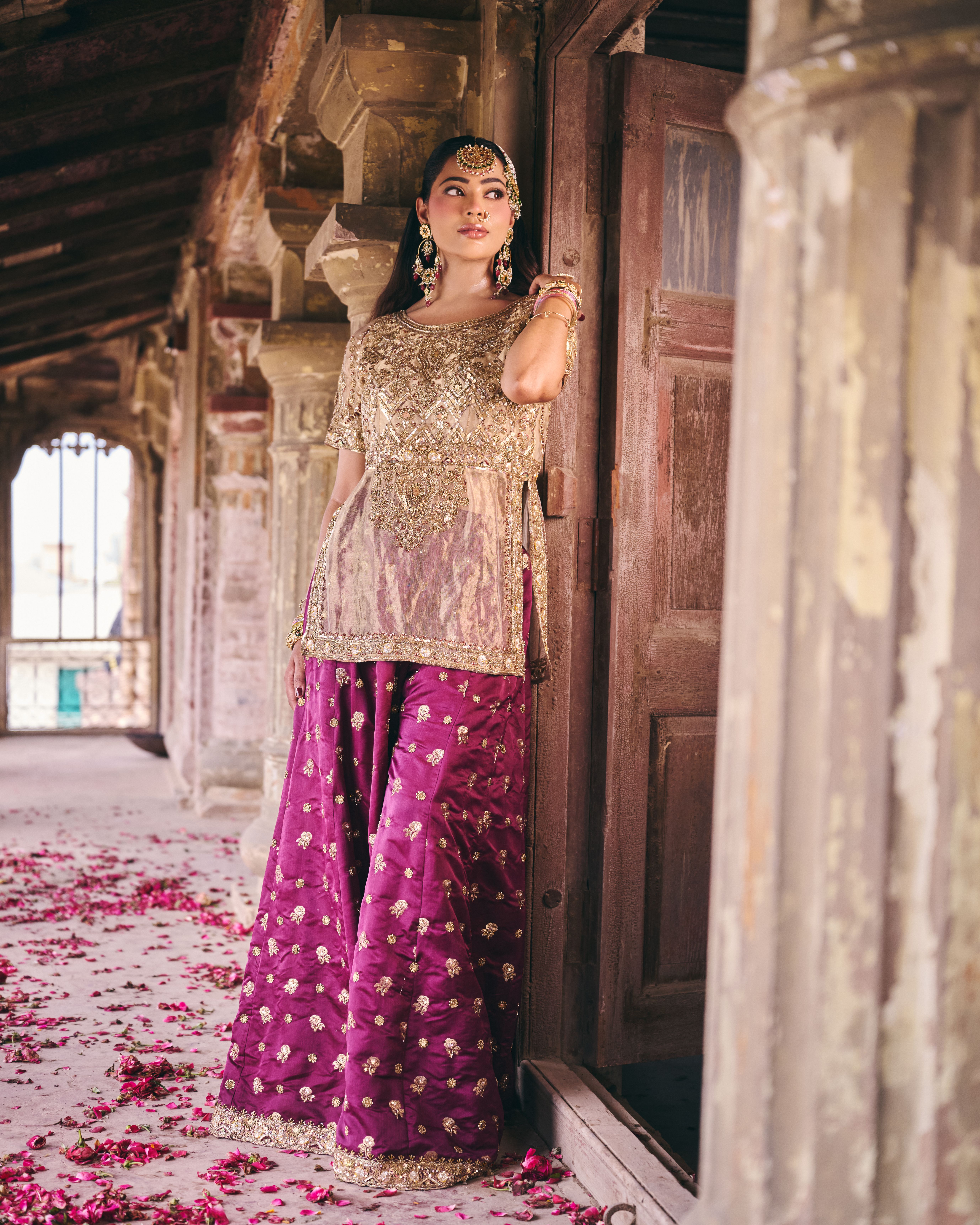 Gold and Wine Sharara