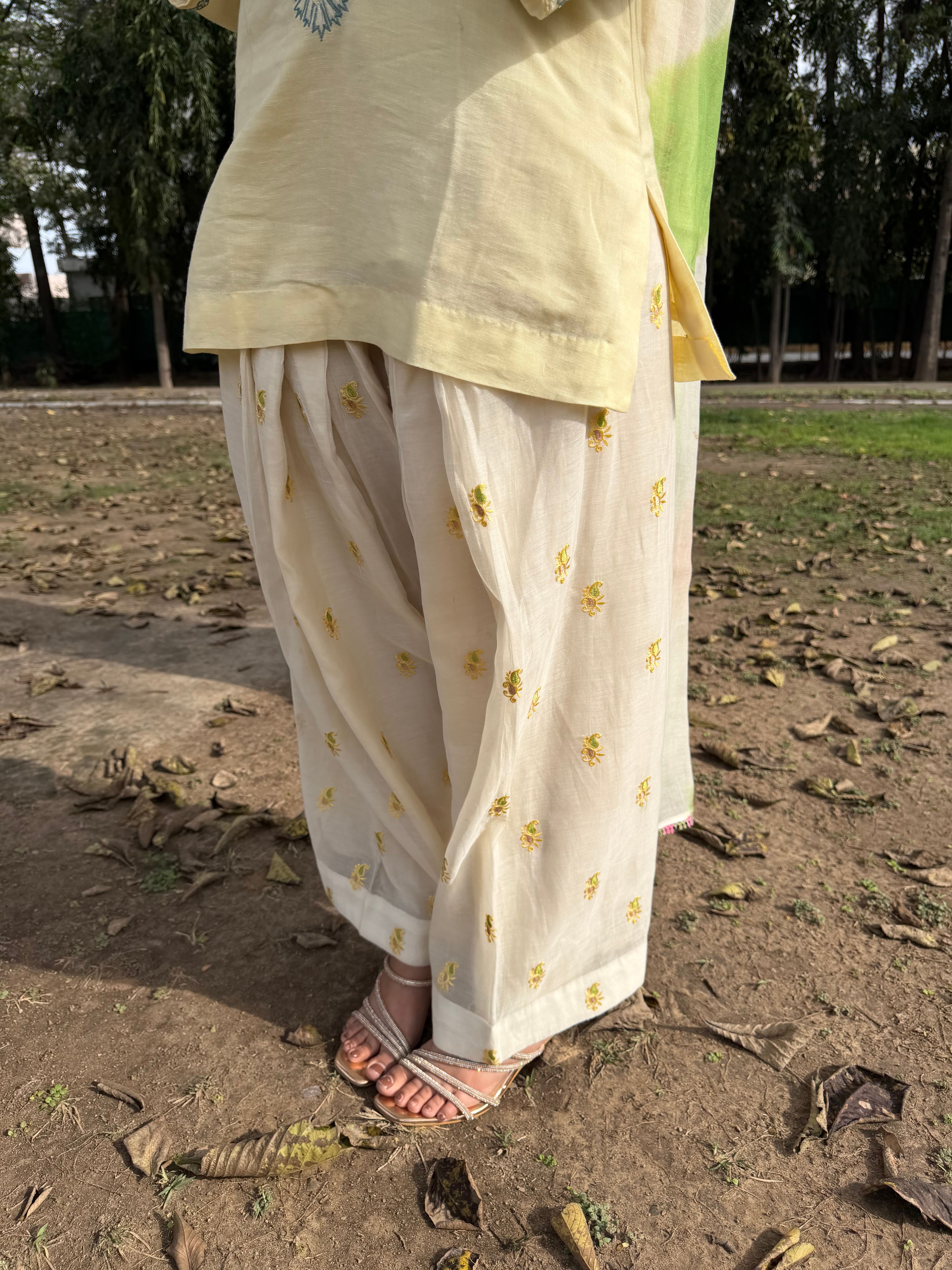 Lime Ivory Farshi Salwar