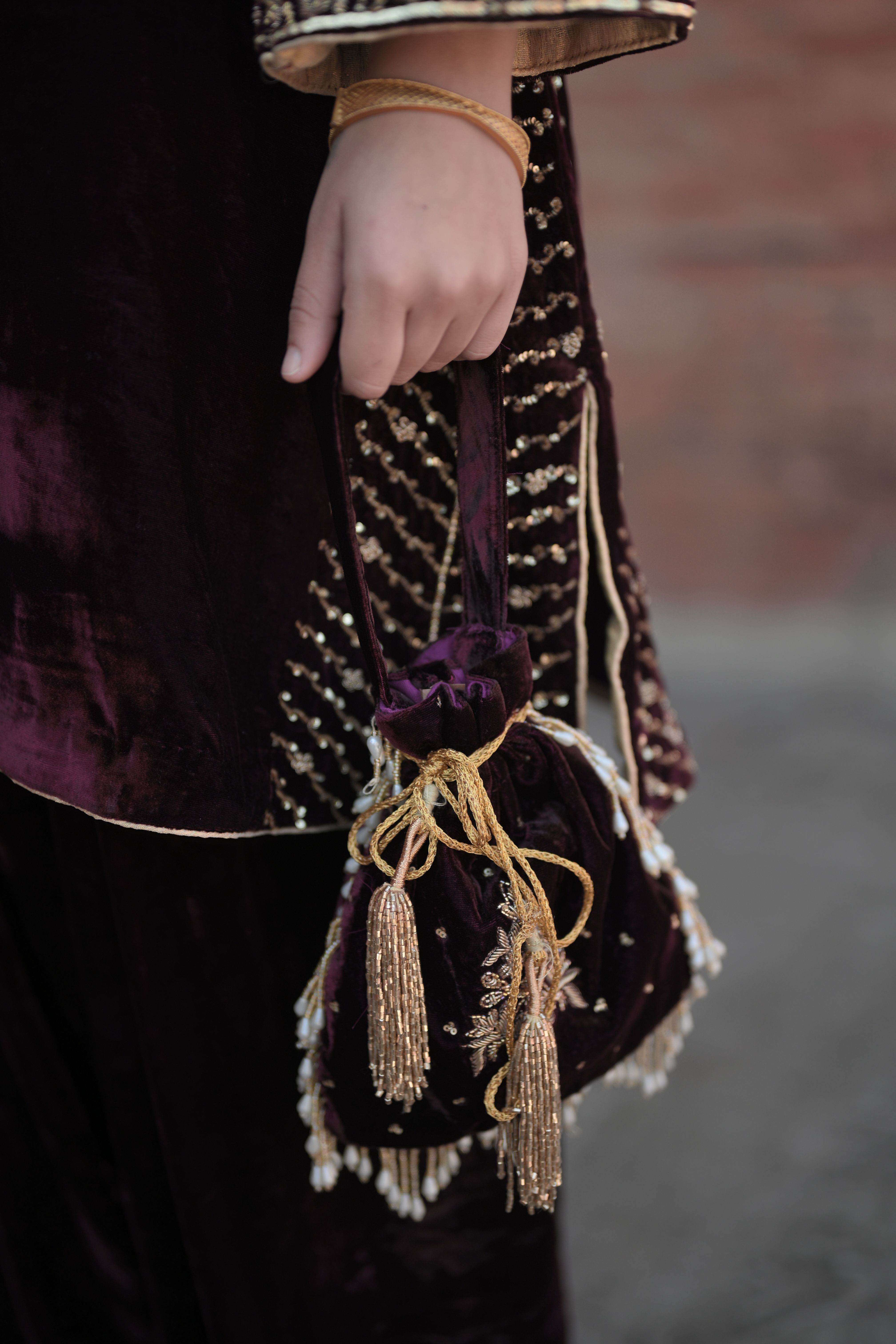 Wine Velvet Salwar Suit