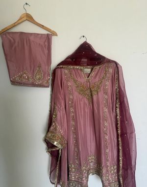 Dusty Rose and Wine A-Line Salwar Suit