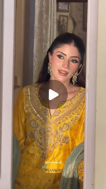Yellow and Ivory Farshi Salwar