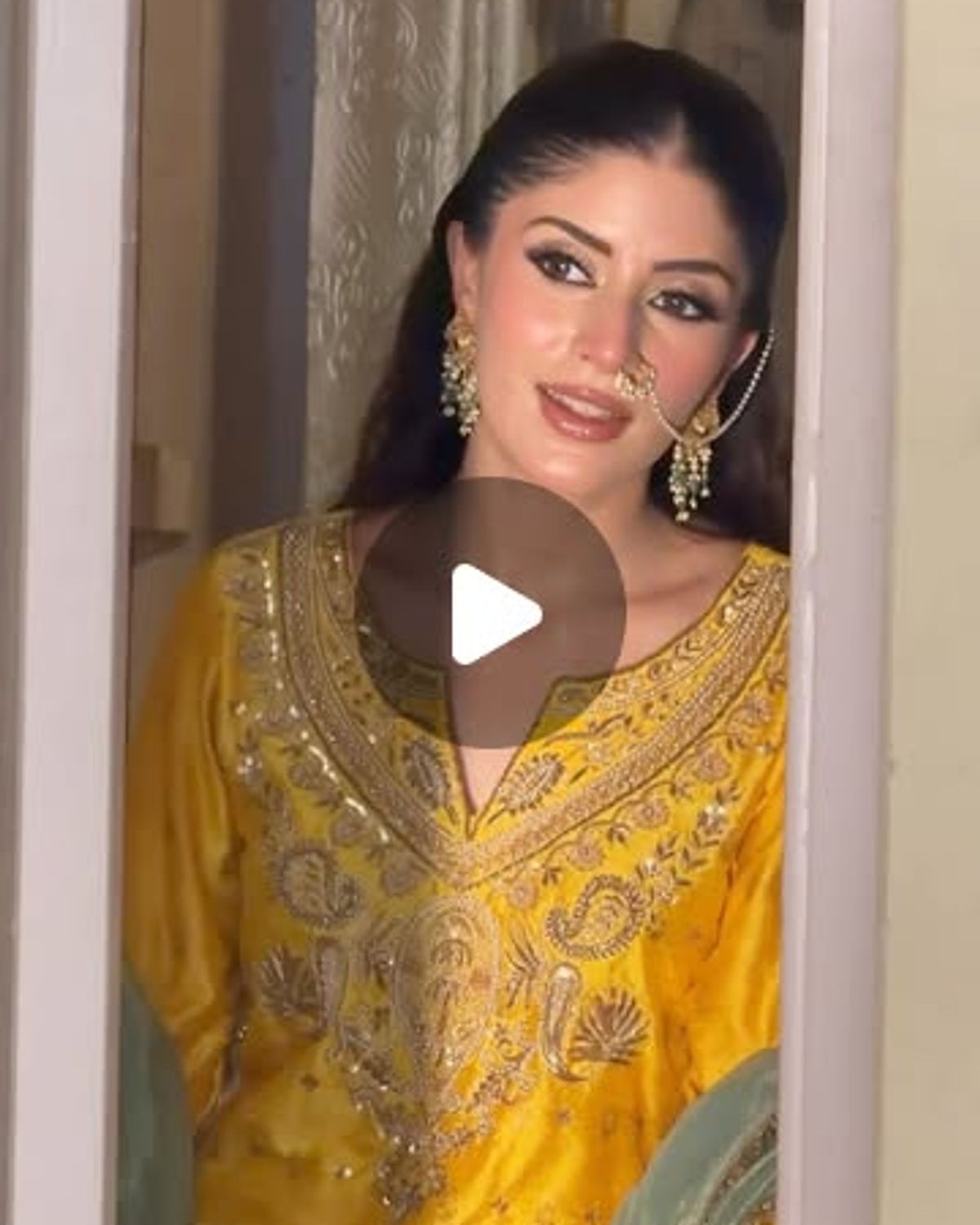 Yellow and Ivory Farshi Salwar