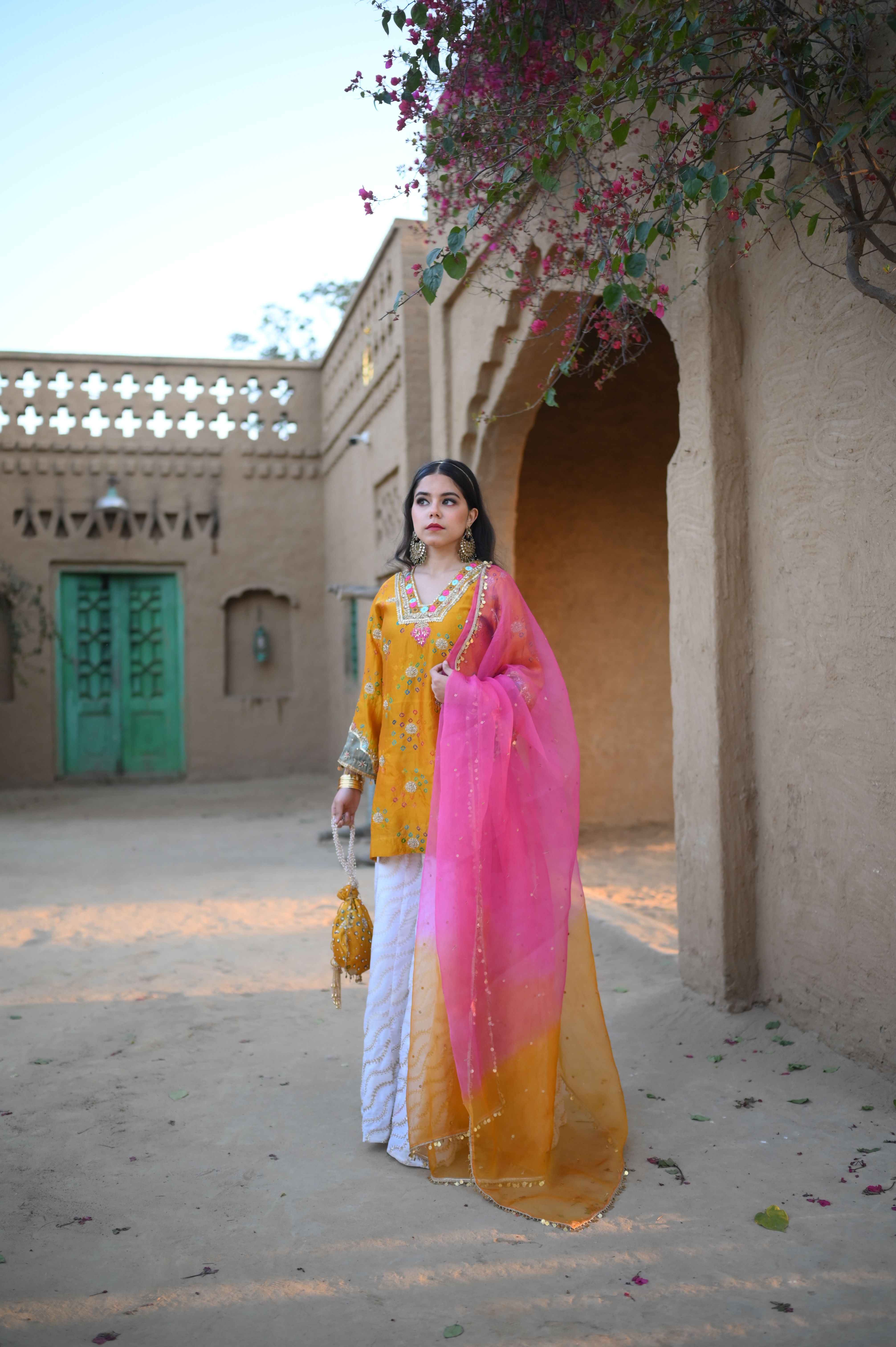 Marigold Sunset Sharara Set