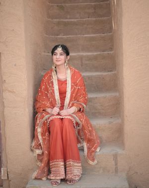 Burnt Terracotta Farshi Salwar Suit