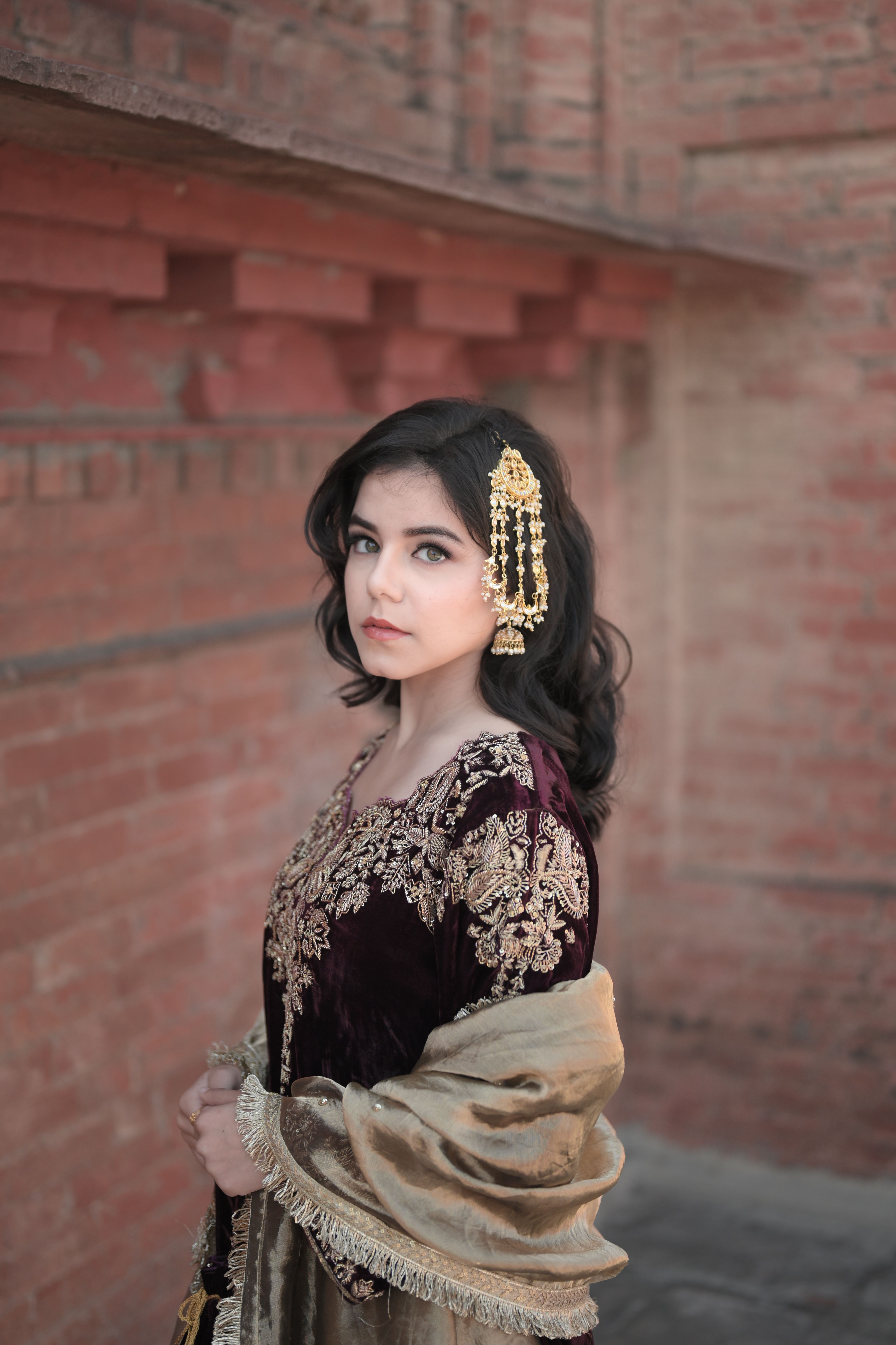 Wine Velvet Salwar Suit