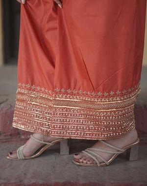 Burnt Terracotta Farshi Salwar Suit