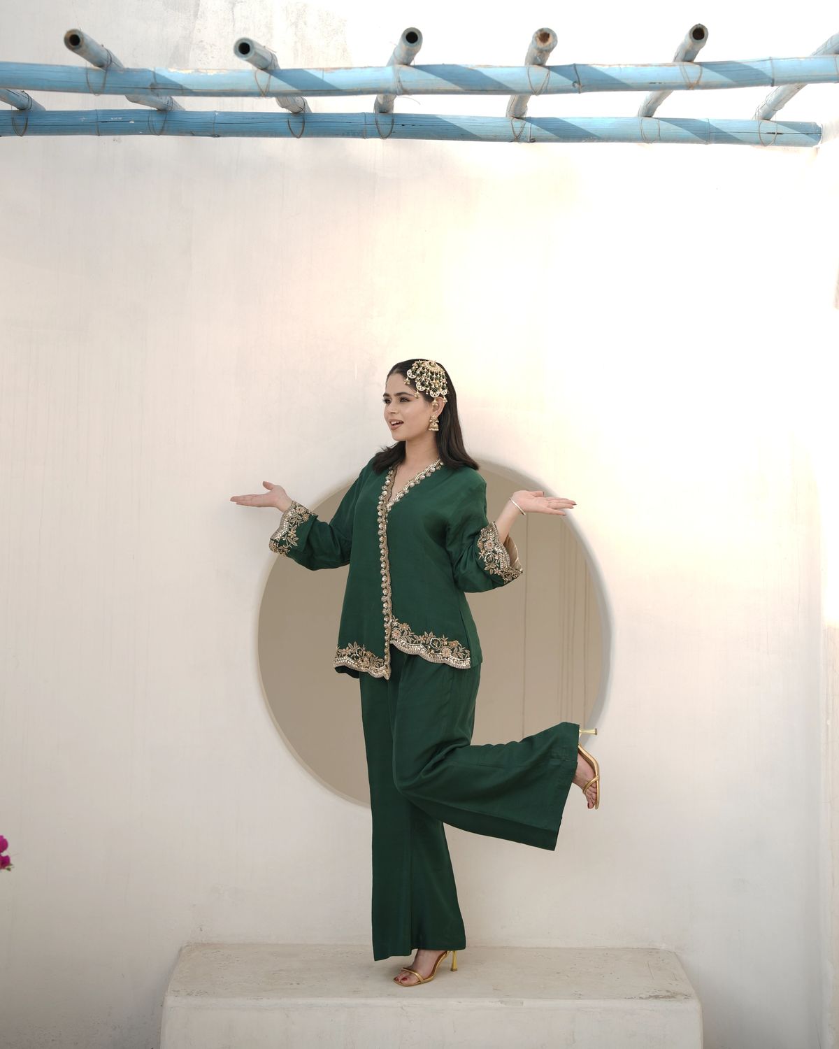 Dark Green High-Low Coord set