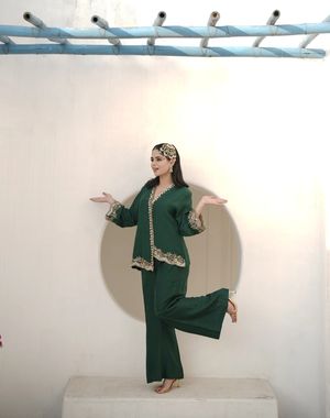 Dark Green High-Low Coord set