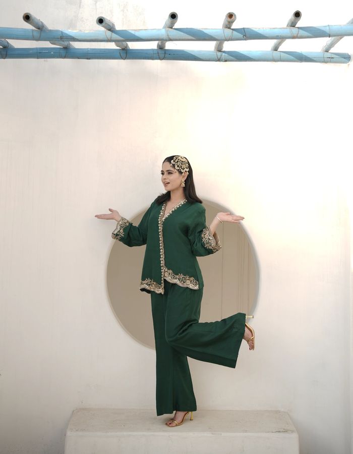 Dark Green High-Low Coord set
