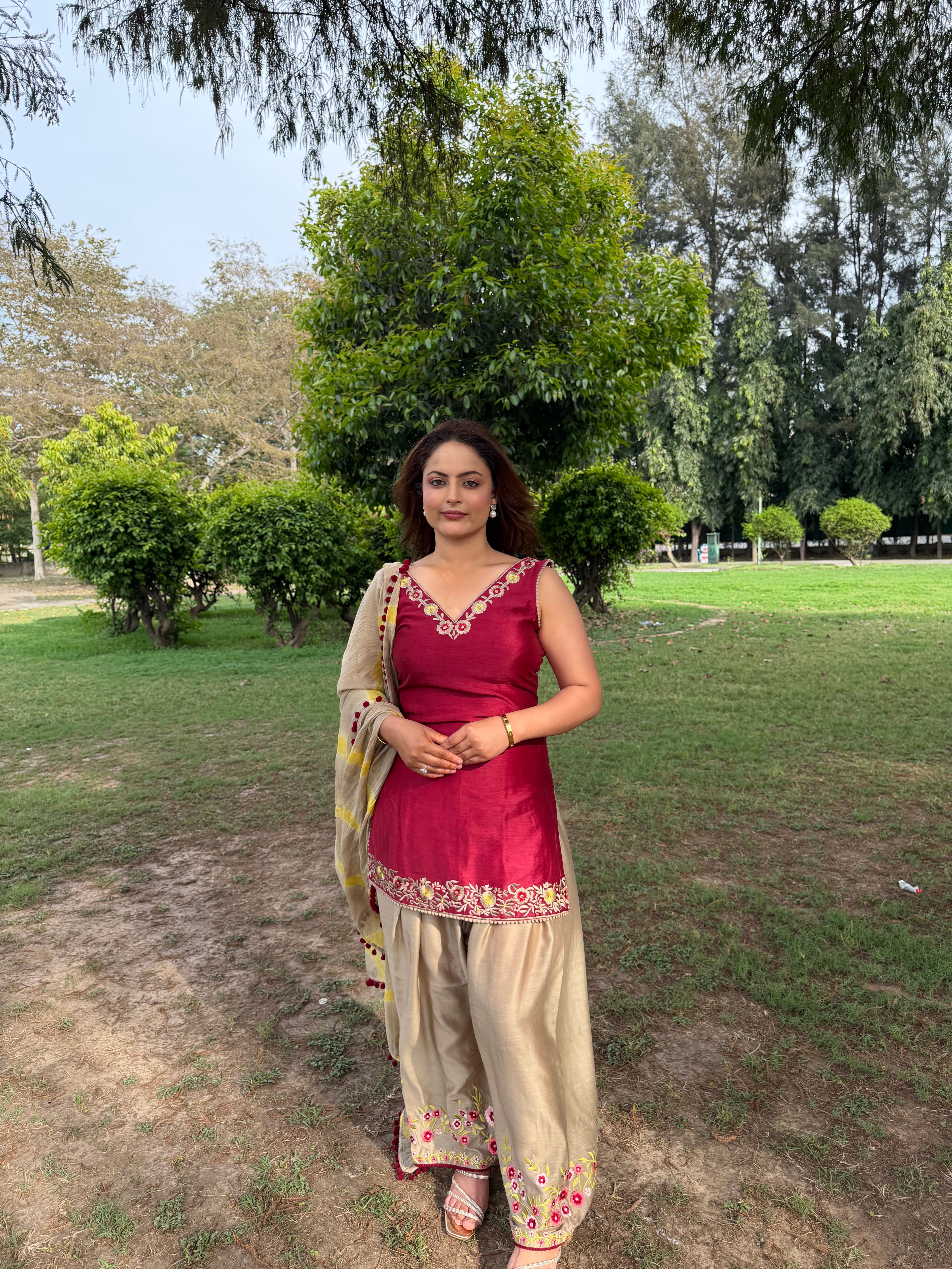 Maroon Mocha Farshi Salwar