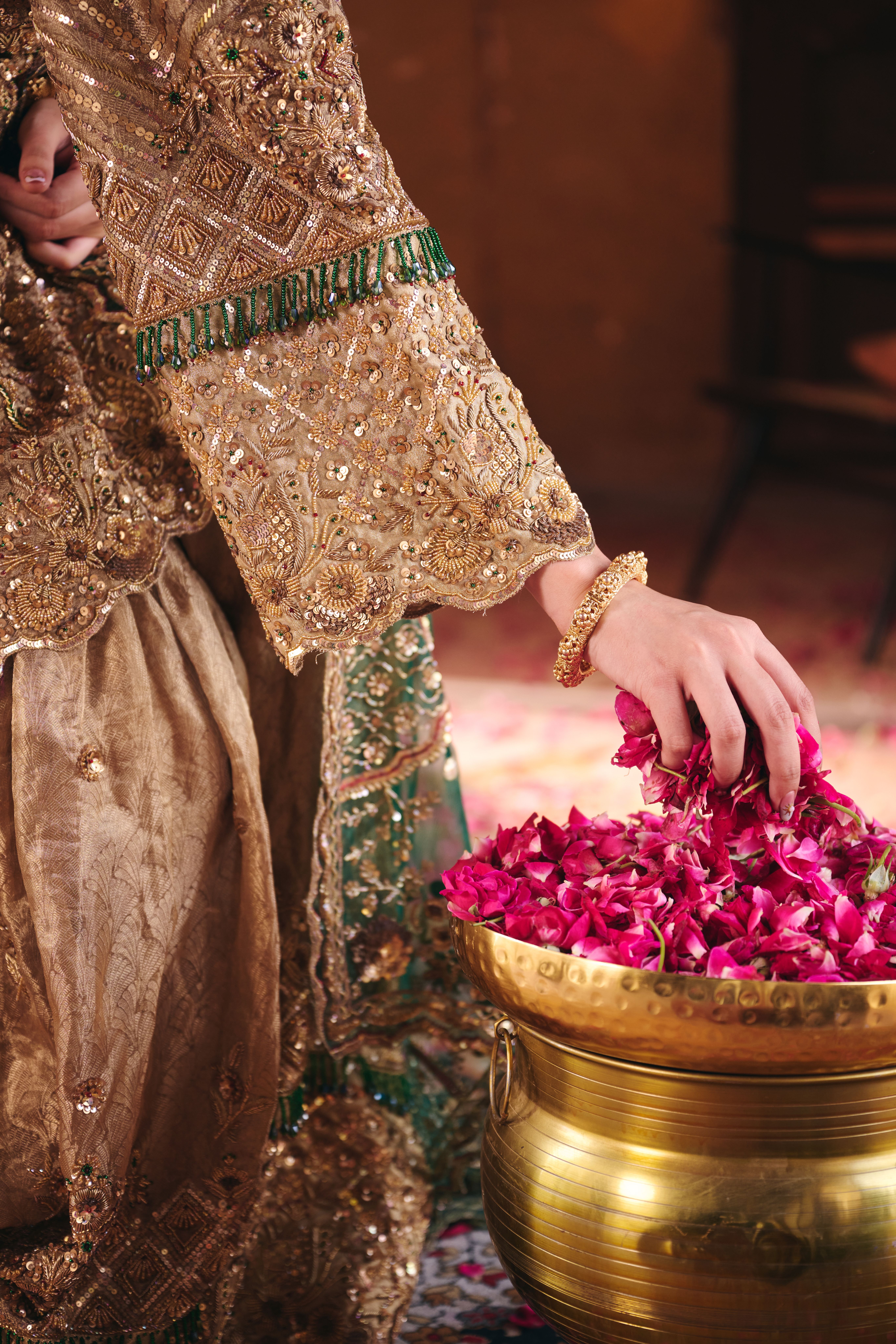 Gold and Green Gharara