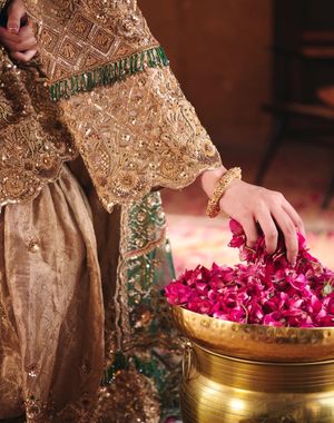 Gold and Green Gharara