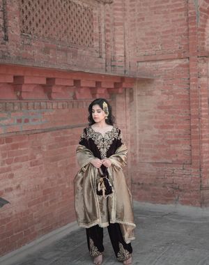 Wine Velvet Salwar Suit