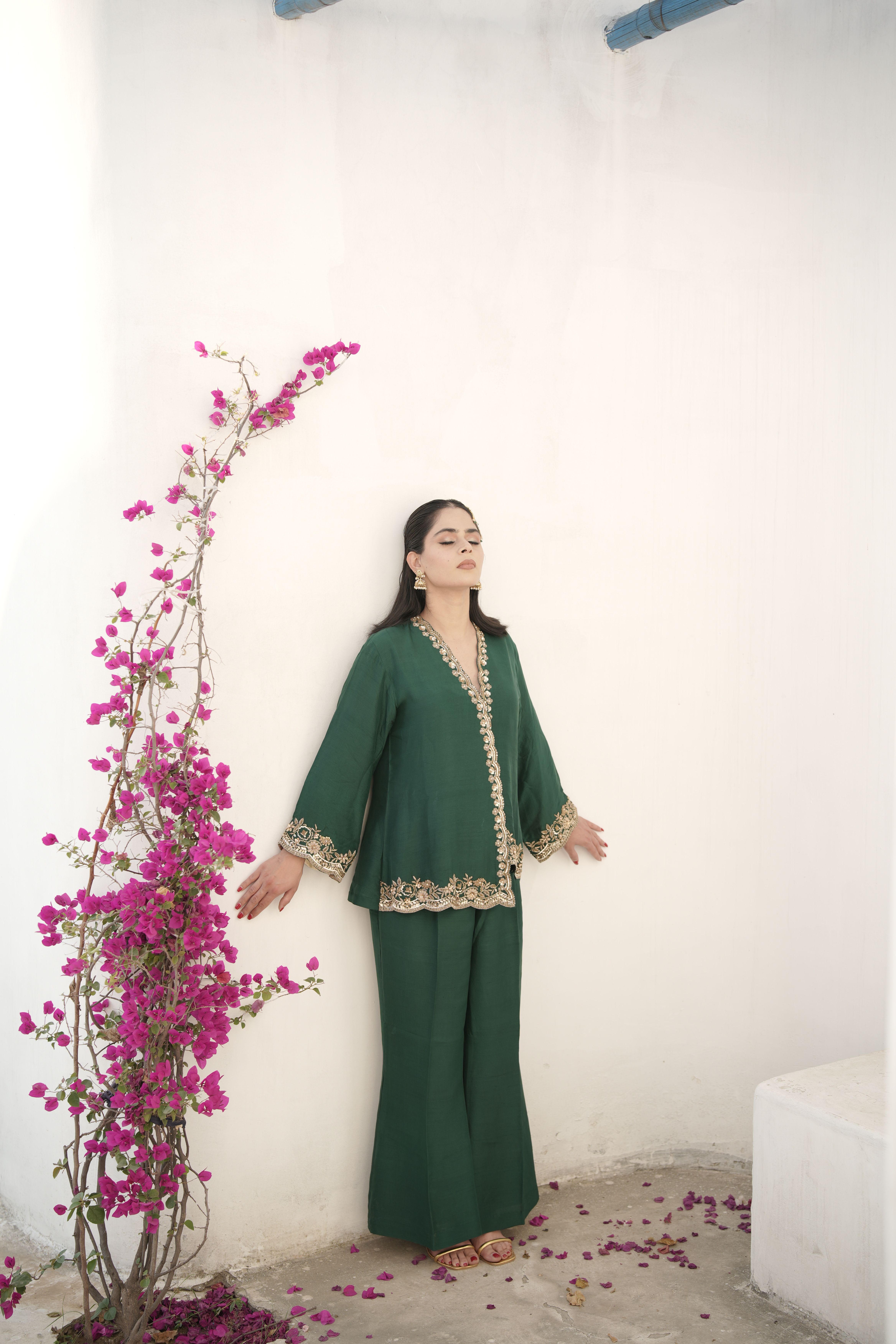 Dark Green High-Low Coord set