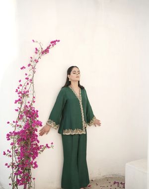 Dark Green High-Low Coord set