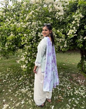 Soft Green White Farshi Salwar