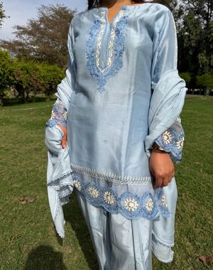 Powder Blue Farshi Salwar