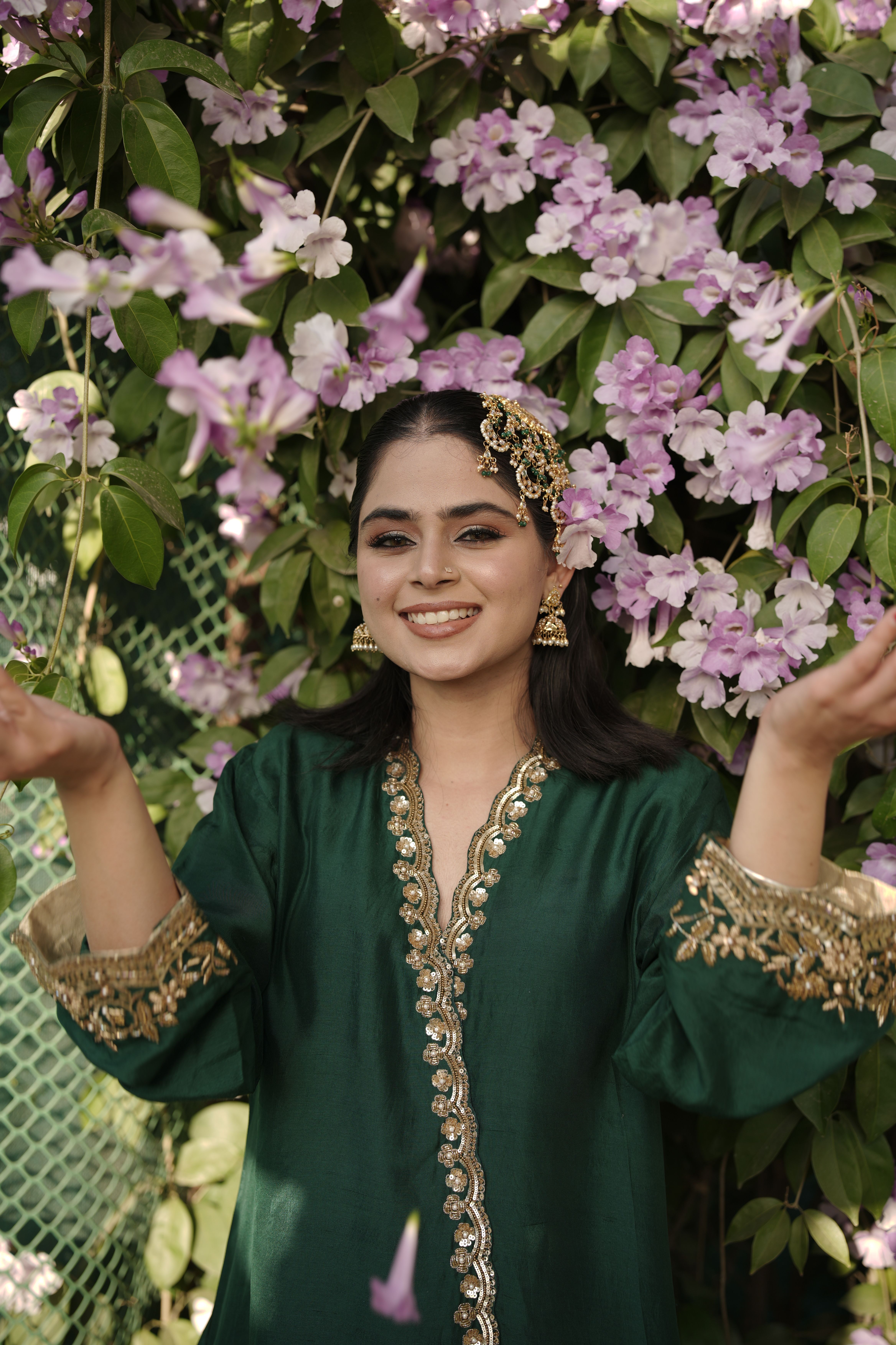 Dark Green High-Low Coord set