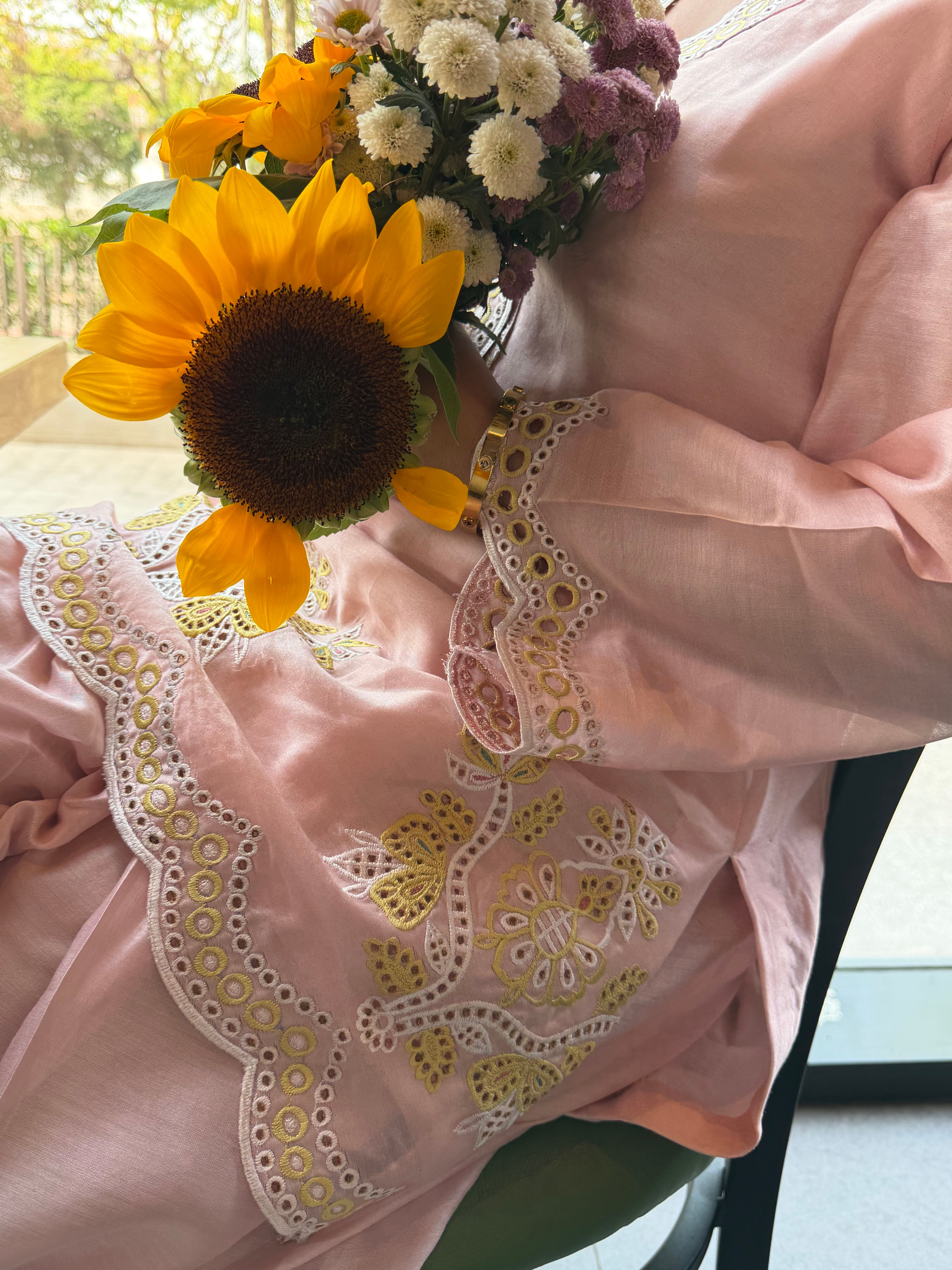 Baby Pink and Yellow Farshi Salwar