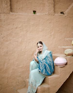 Teal Blue Farshi Salwar Suit