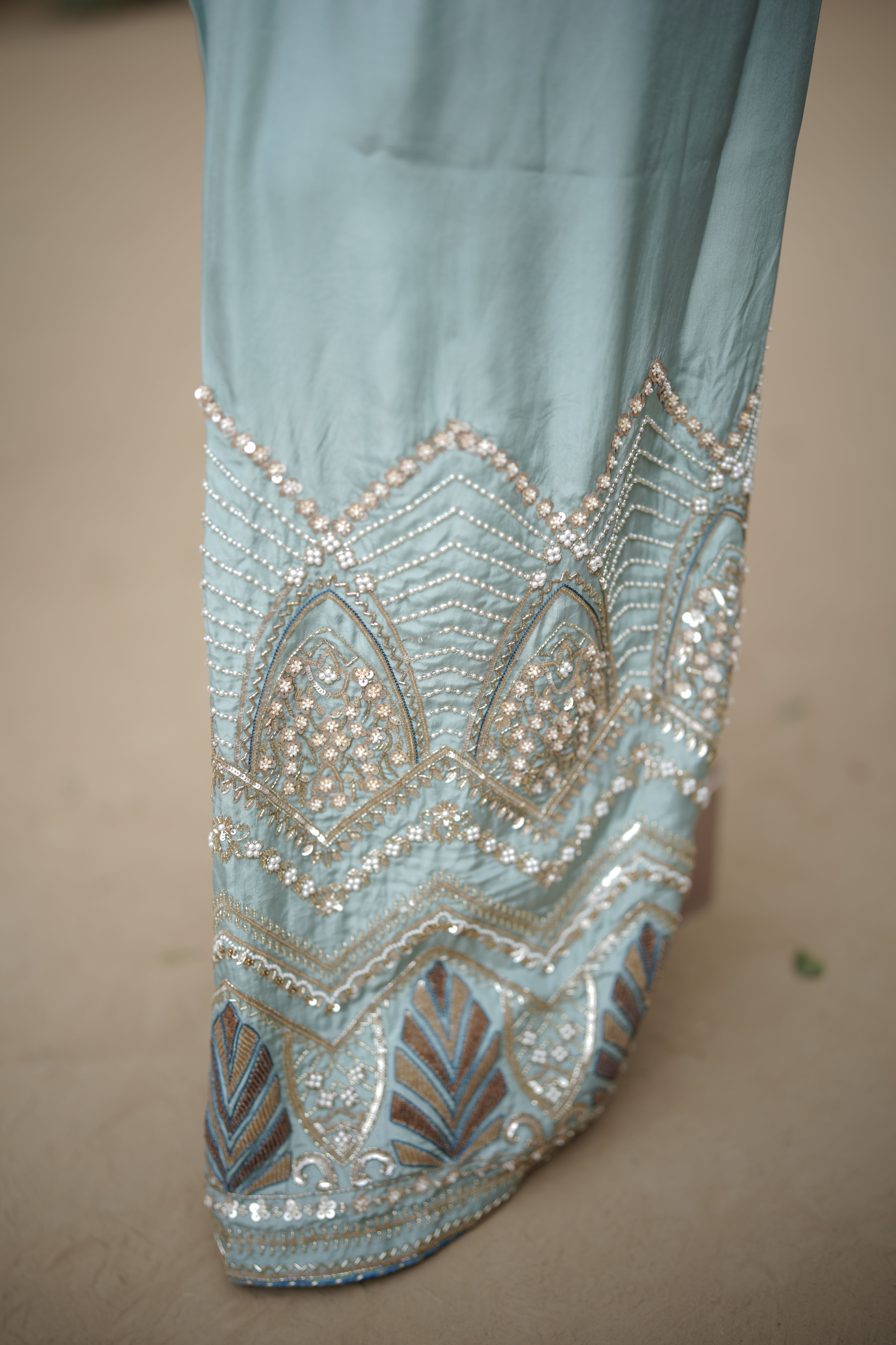 Teal Blue Farshi Salwar Suit