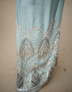 Teal Blue Farshi Salwar Suit