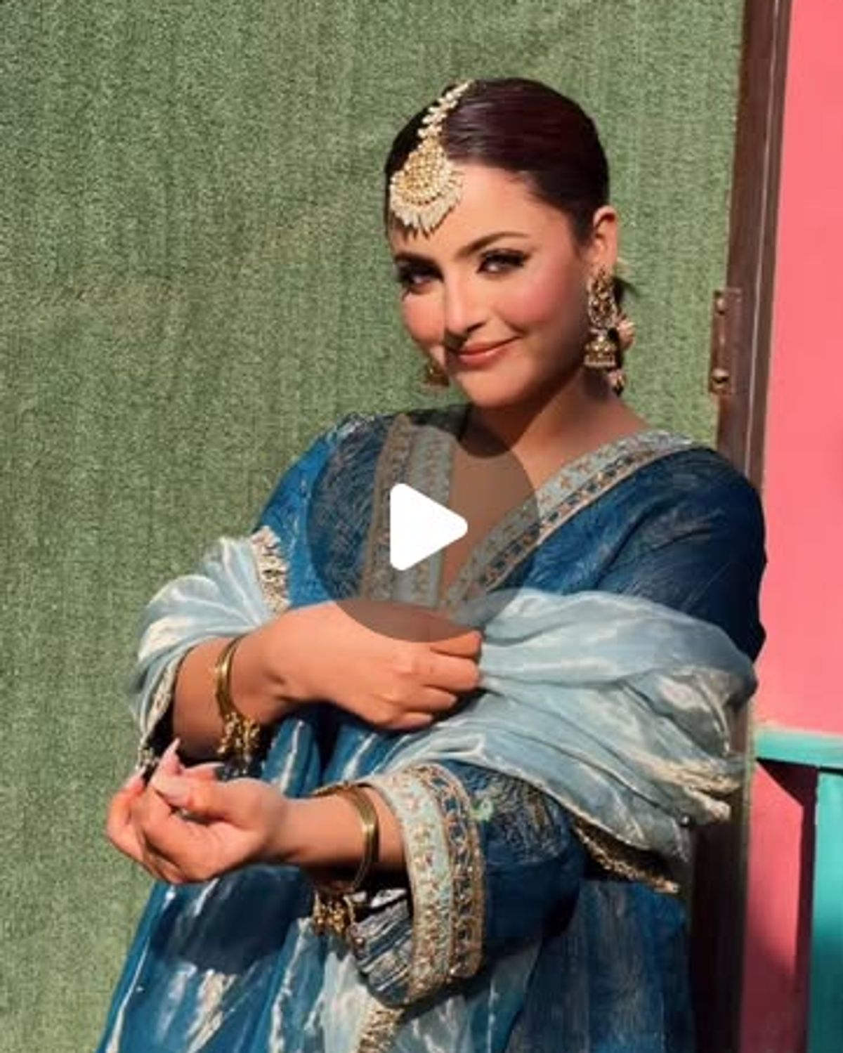 Teal Blue Farshi Salwar Suit