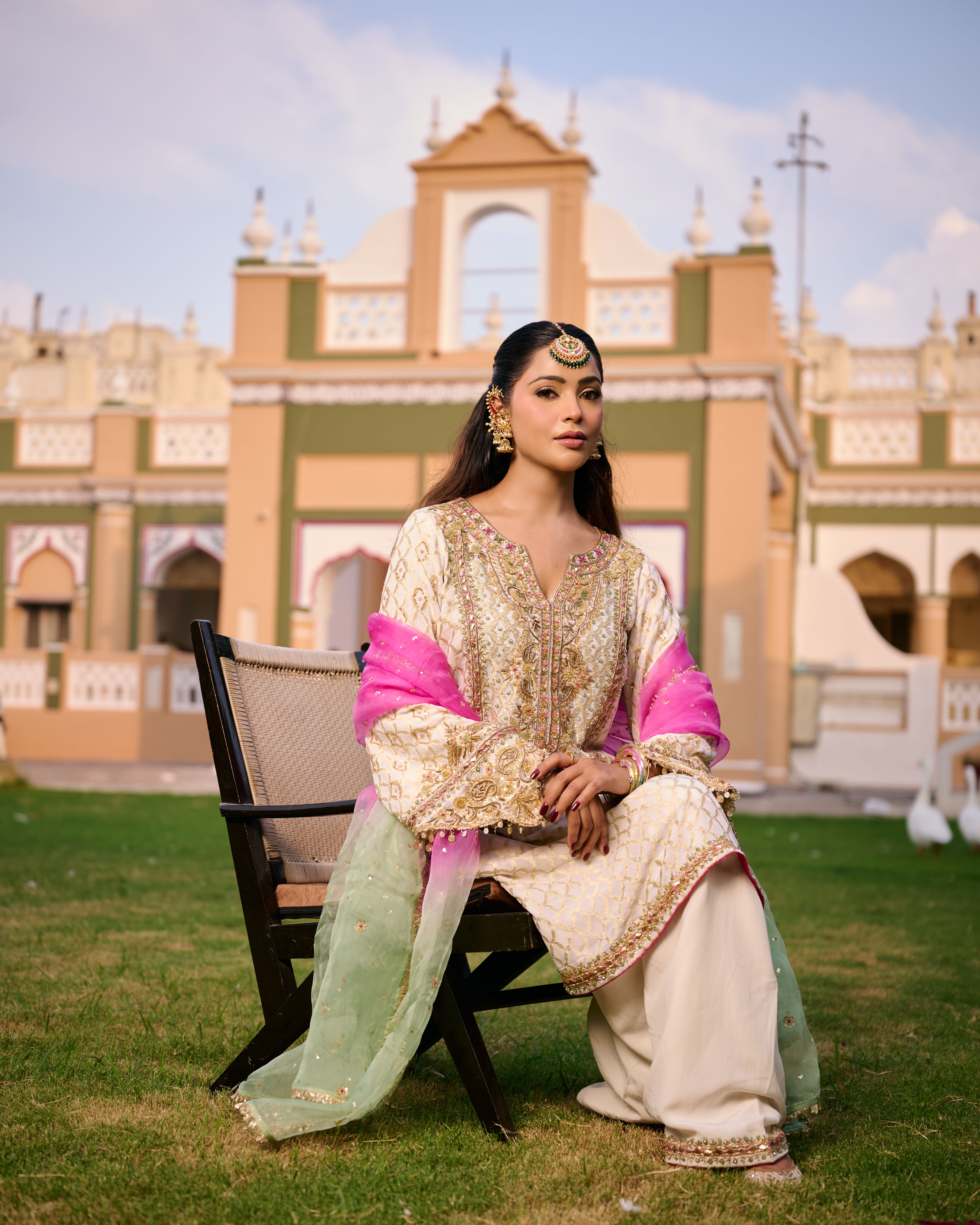 Ivory A line Salwar Suit