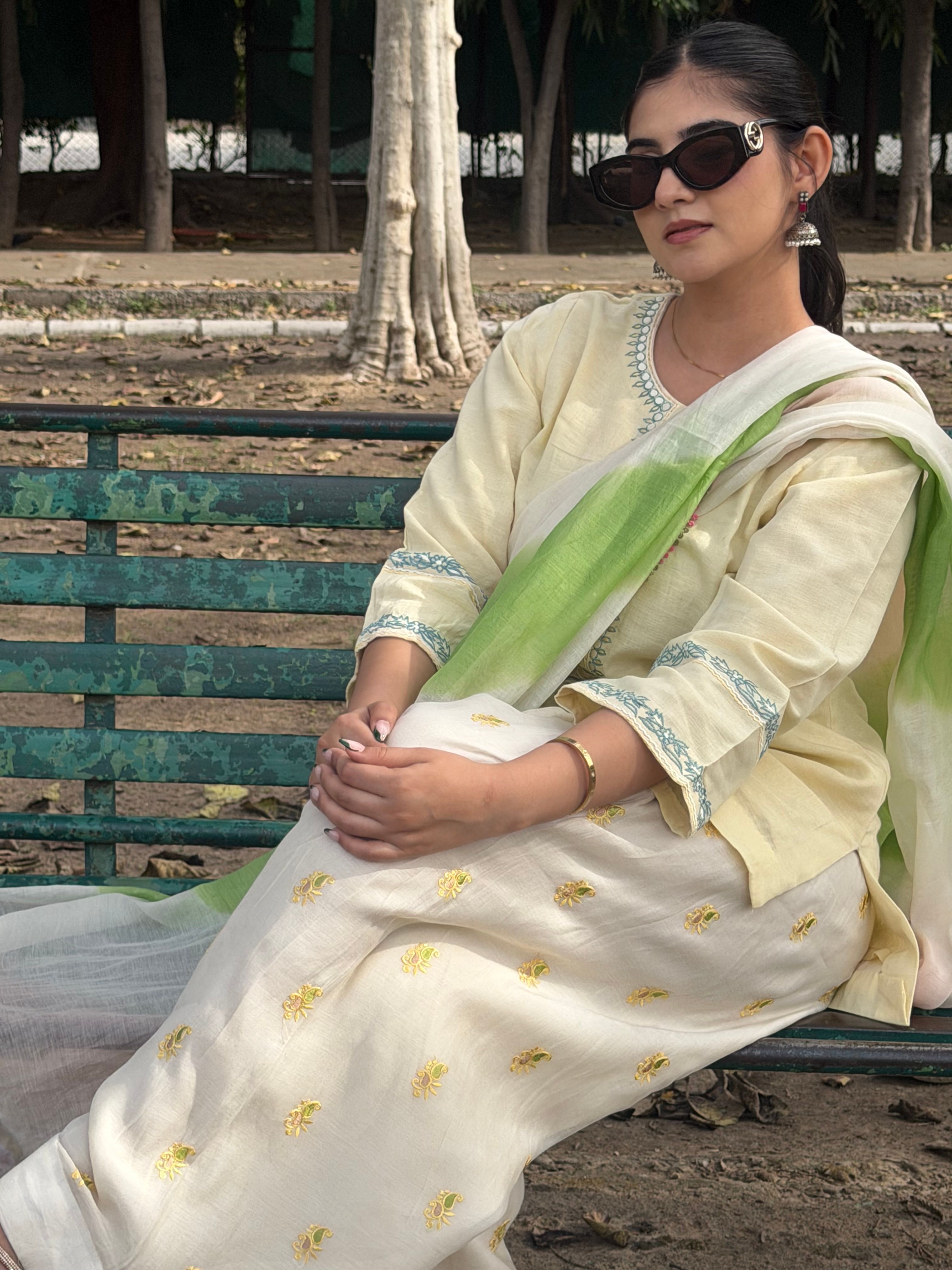 Lime Ivory Farshi Salwar
