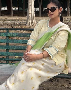 Lime Ivory Farshi Salwar