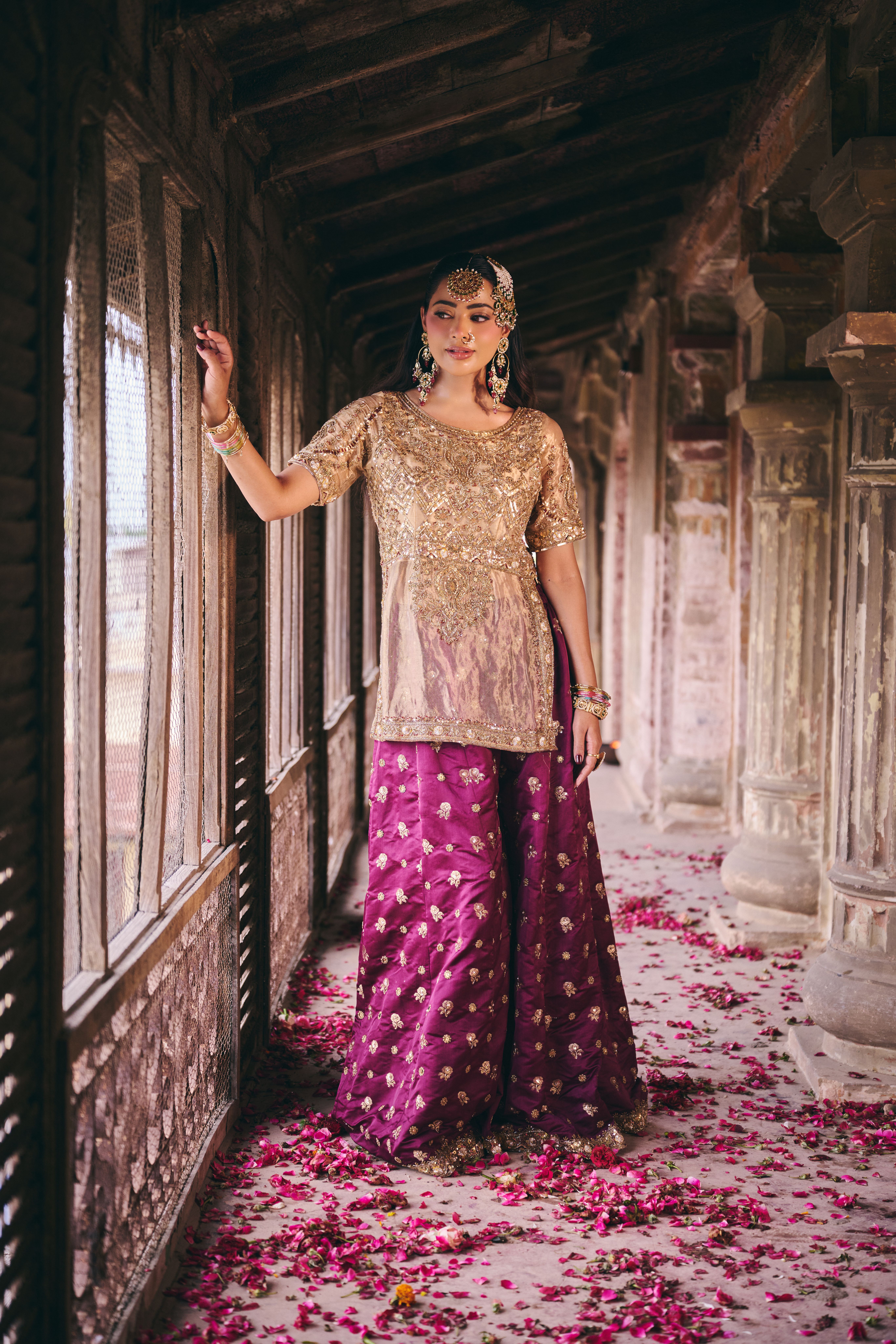 Gold and Wine Sharara