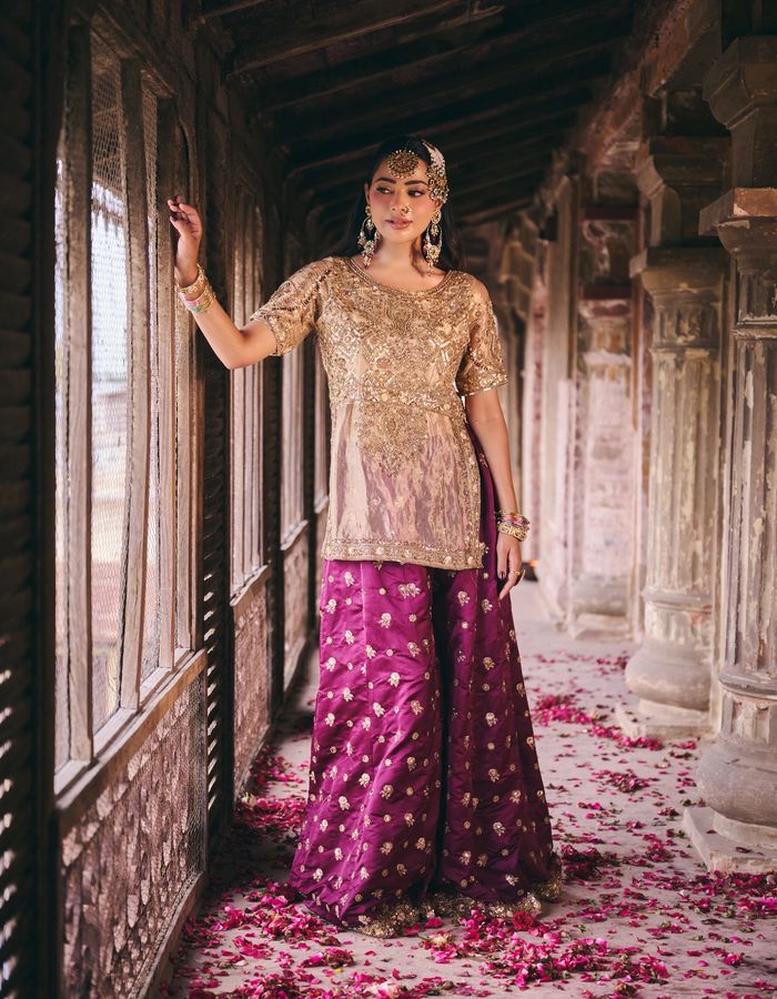 Gold and Wine Sharara