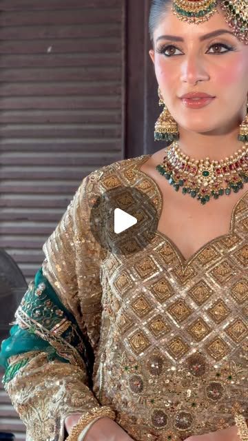 Gold and Green Gharara