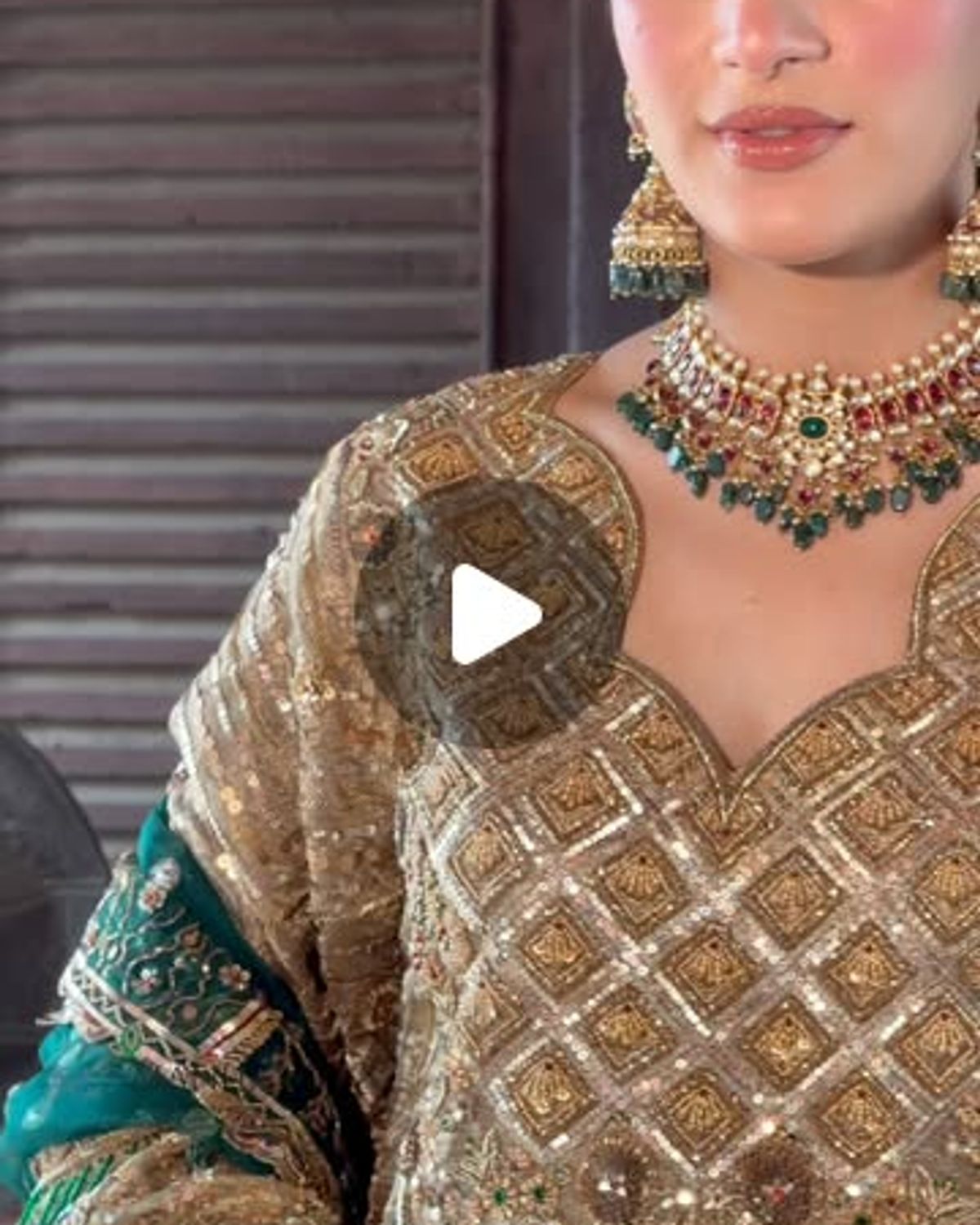 Gold and Green Gharara