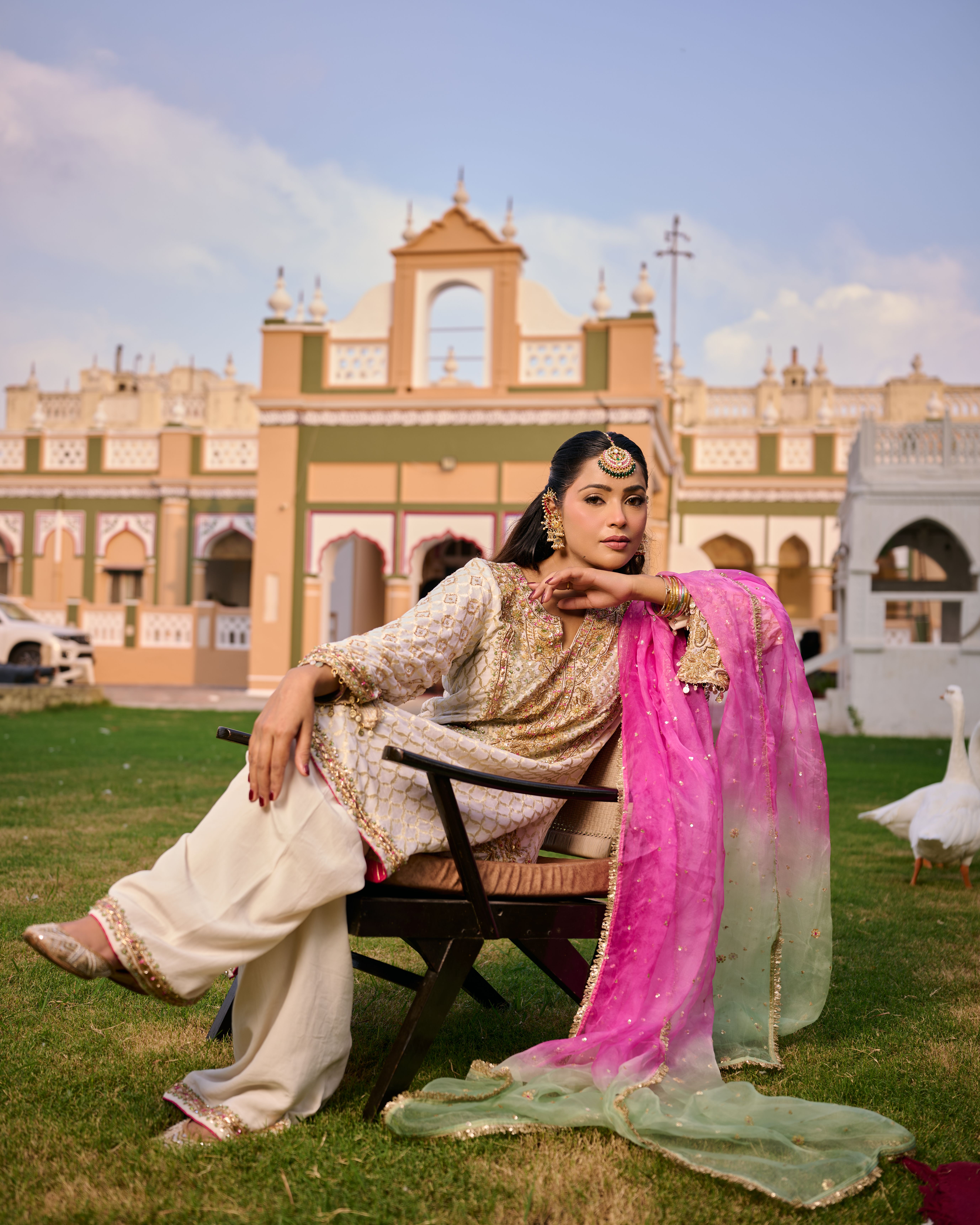 Ivory A line Salwar Suit