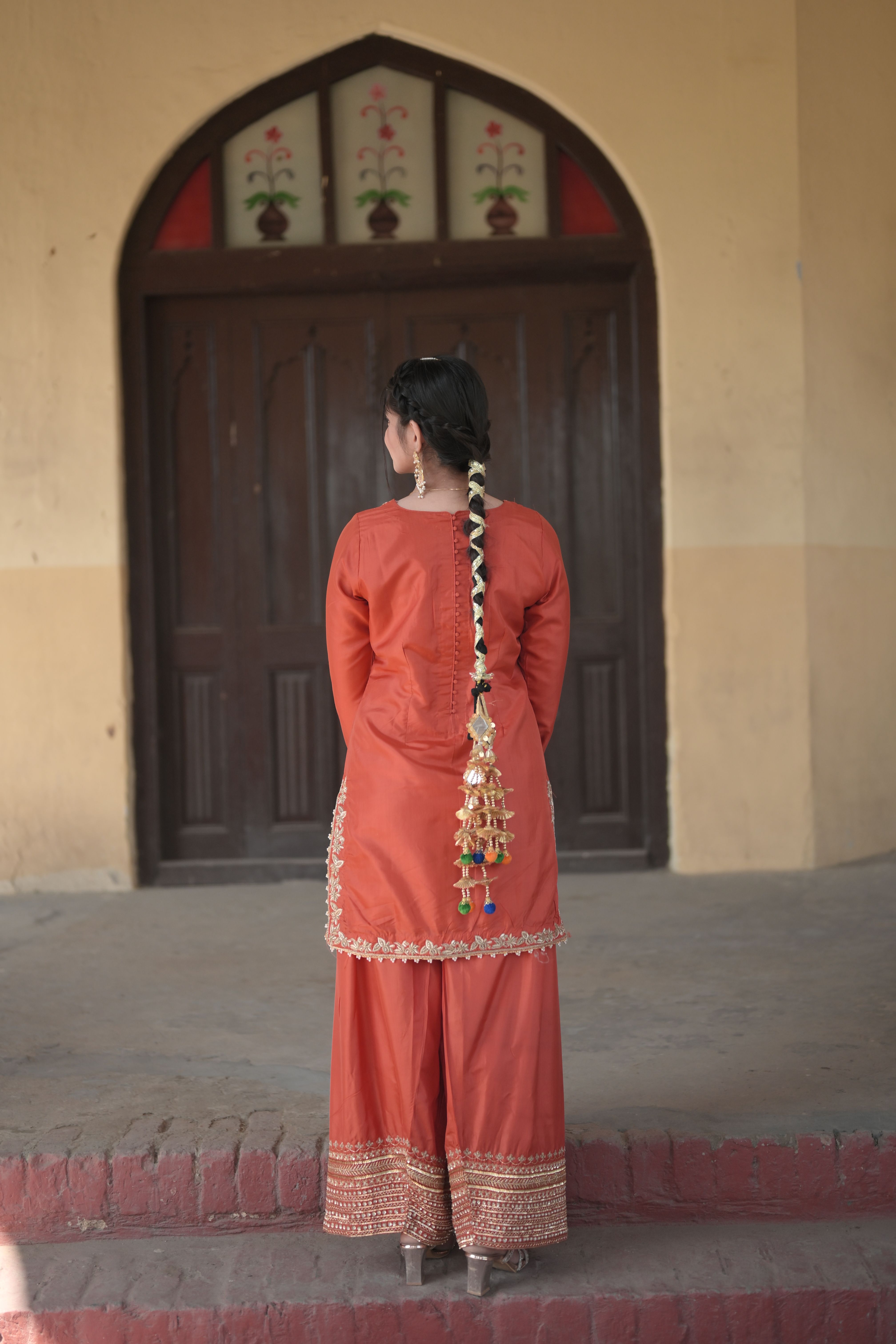 Burnt Terracotta Farshi Salwar Suit