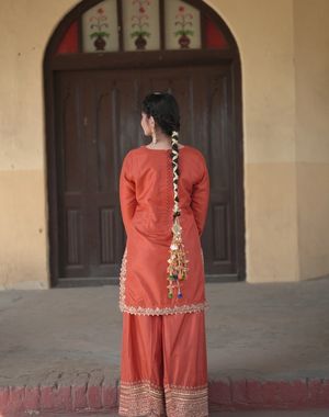 Burnt Terracotta Farshi Salwar Suit