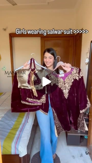 Wine Velvet Salwar Suit